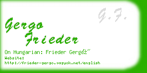 gergo frieder business card